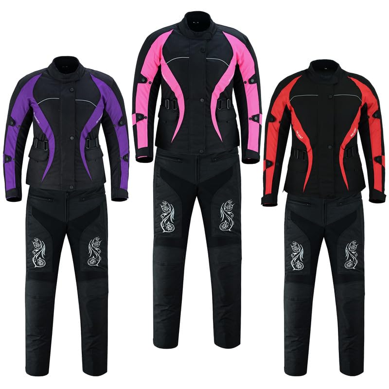 Combinaison moto de motard respirante et imperméable en textile pour femme