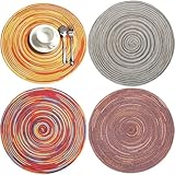 Photo Gallery dinntty set tovagliette rotonde intrecciate, tovagliette in cotone 4 pezzi 36 cm, tovagliette lavabili resistenti calore per cucina, tavolo pranzo Photo Gallery dinntty set tovagliette rotonde intrecciate, tovagliette in cotone 4 pezzi 36 cm, tovagliette lavabili resistenti calore per cucina, tavolo pranzo