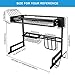 Sanlinkee Over The Sink Dish Drying Rack,Width Adjustable (25''≤Width Size≤37.5'') Stainless Steel Dish Drainer,for Kitchen Organizer Storage Space Saver Shelf Utensils Holder Tableware Drainer Black