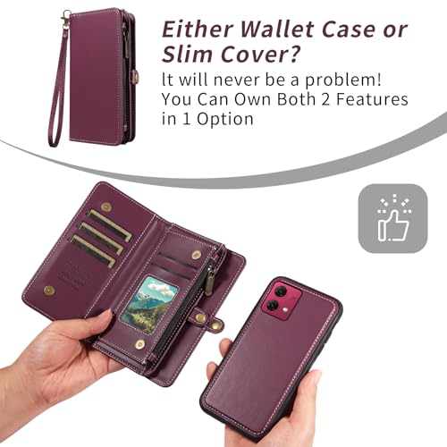 Étui pour Motorola Moto G84 5G en cuir PU violet de qualité supérieure style portefeuille - 3