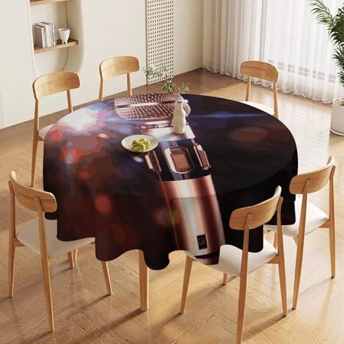 Nappe ronde avec microphone de karaoké imperméable 127x127cm