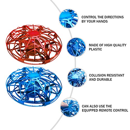 CLISPEED 2 Pcs Mini Drone Ufo Controlado Manualmente Brinquedo Bola Voadora Com Sensor Automático de