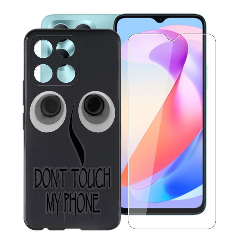 AQGG Custodia per Honor X6a WDY-LX1 (6.56) Cover, Black Protettivo Sottile Morbido Silicone Custodia Protezioni Skin Bumper - Marmo