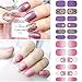 Comdoit 8 Sheets Nail Polish Strips Full Nail Wraps Glitter Nail Stickers Decal Nail Strips for Women Manicure Designs Color Nails Strips Self Adhesive Sticker Fingernail Decorations Set