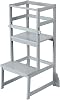 Toddler Step Stool Learning Tower Toddler Kitchen Stool Height Adjustable Toddler Tower Stool Kitchen Wooden Helper Step Stool for Kids Gray