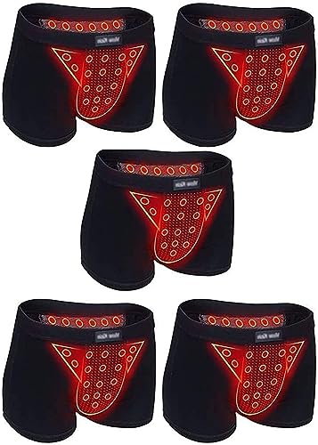 5 Piezas Cuidado de Salud de Terapia Magnética Ampliación Pantalones Interiores Para Hombres Terapia De Próstata Con Turmalina Ropa Interior Fisiológico Calzoncillos Boxer (Color : A, Size : 2XL)
