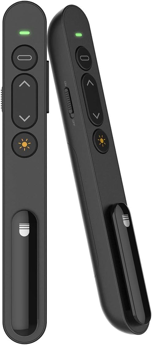 Pilot USB do komputera Powerpoint, prezentacja pilota 100M | USB Zapette Clicker PC, bezprzewodowy Bluetooth, 2,4 GHz, do Windows/Mac PC, czarny