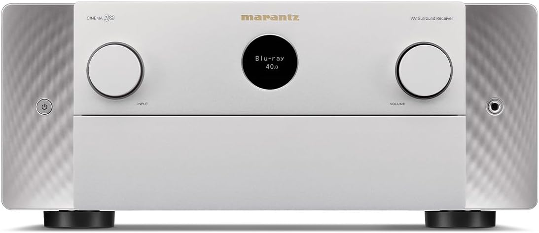Cinema 30 11.4 Channel 8K Home Theater Receiver with Dolby Atmos & IMAX Enhanced Audio (Silver/Gold)