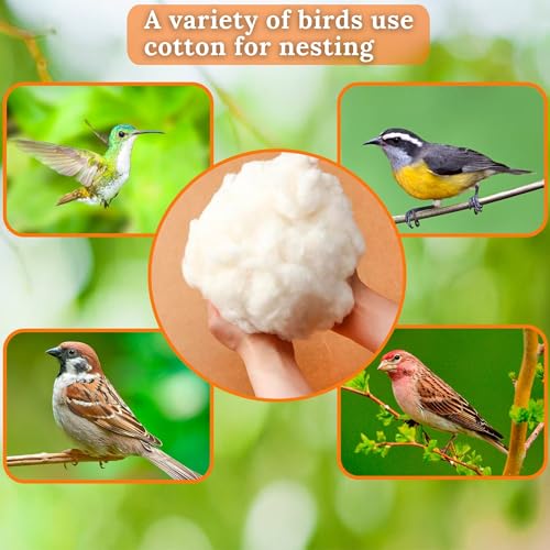 Image of Hummingbird Nesters Bird Nesting Material Holder for Wild Birds Humming Bird House Materials Gifts for Bird Watching Nature Lovers Refillable Outdoor Bird Station (Cotton Nesting Material)