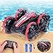 Eutionho Ferngesteuertes Amphibious Auto für Kinder, 2,4GHz Wasserdicht Auto Ferngesteuert, 360° Drehbarer Offroad RC Stunt Auto Outdoor Pool Spielzeug Geburtstag Geschenk für Jungen und Mädchen, Rot