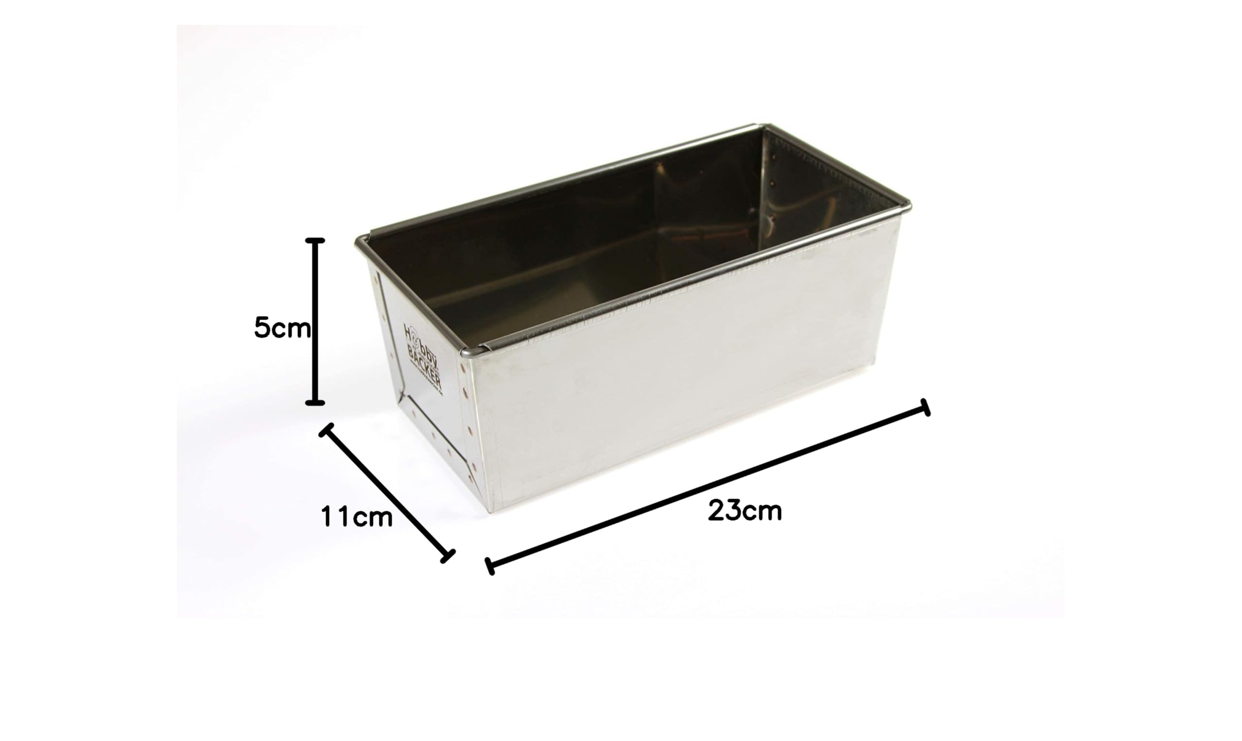 Hobbybäcker - Brotbackform aus Chromstahl - HBT: 9,5x23x11 cm - Rostfreie Form für 1.500 g Vollkornbrot oder 750 g Mischbrot