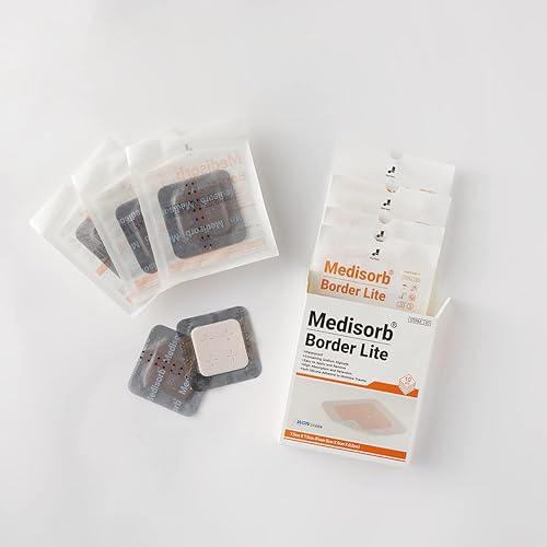 Miniatura 2 de Won Biogen Aderezo Medisorb para bordes, apósito de espuma adhesiva, vendaje húmedo, curación rápida de heridas, impermeable (10 piezas) (3.93 x