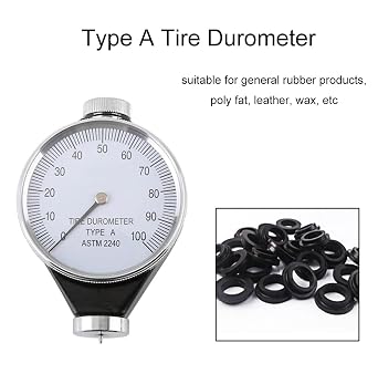 Rubber Hardness Tester, Shore Type A Tire Durometer with Large Dial Pointer 0-100HA Durable Practical Analog Display for Leather Wax Poly Fat