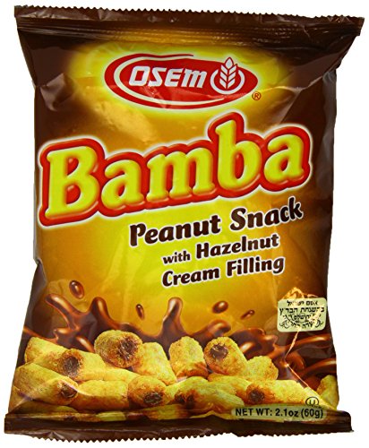 Bamba Hazelnut Cream Peanut Butter Snacks All Natural Peanut Butter PB Corn Puffs, 2.1oz Bag (Pack of 18)