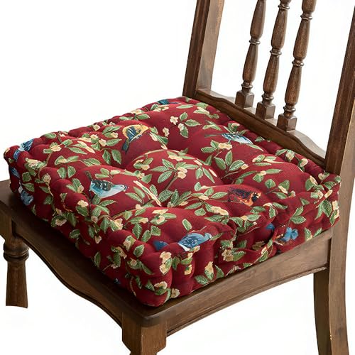 surwin cuscino quadrato, fiori uccelli 40x40cm cuscino meditazione materasso da pavimento cuscini per esterno cuscino yoga per soggiorno, camera da letto, patio e altro (borgogna)