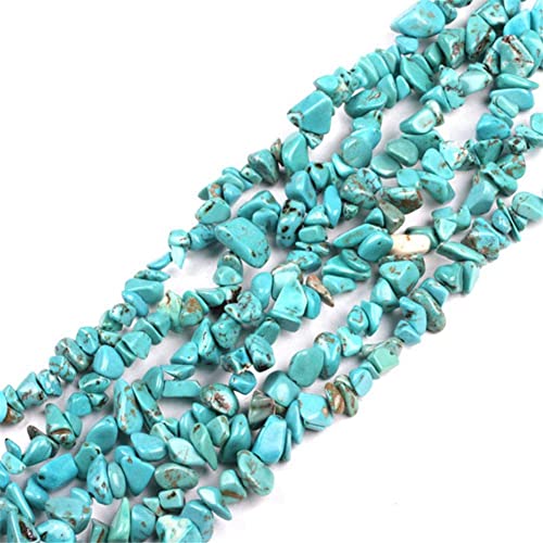 Image of 5-8mm Blue Turquoise Chips Natural Chip Stone Beads for Jewelry Making
