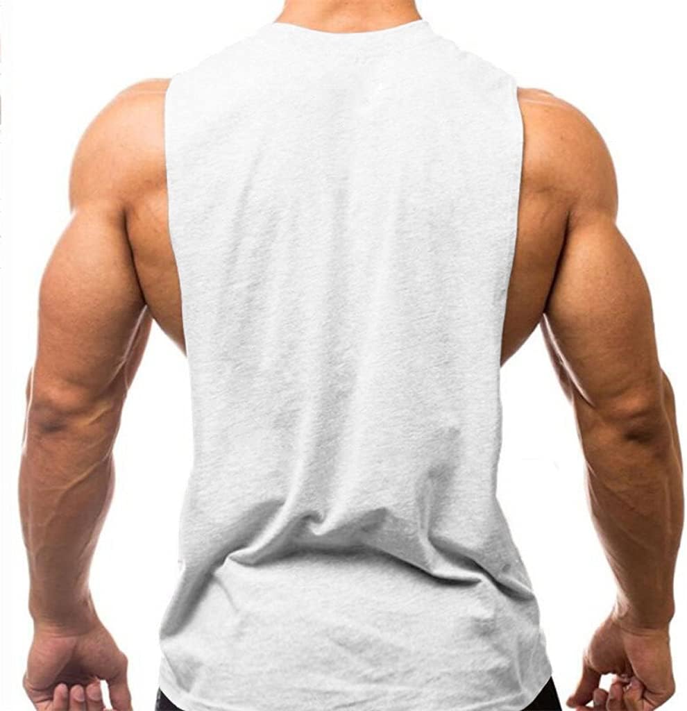 Mens Casual Loose Fitness Tank Tops for Male Side Sleeveless Active Muscle Shirts Vest Undershirts