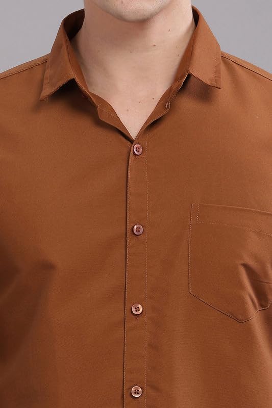 Image of Men's Cotton Blend Slim Fit Shirt | Full Sleeve Casual wear for Men | Comfortable Office Wear Shirt for All Seasons