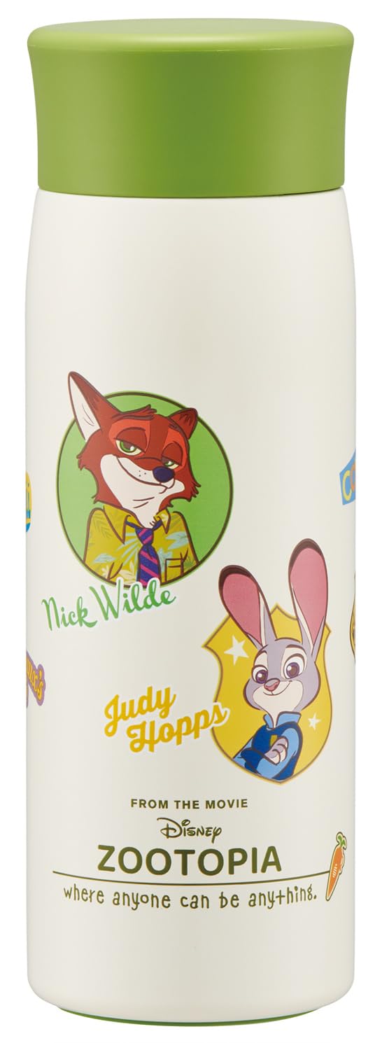 Skater SMH4-A Insulated Stainless Steel Bottle, Mug Bottle, 11.8 fl oz (350 ml), Disney Zootopia Vintage Patch : Home & Kitchen
