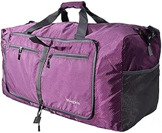 Woogwin Travel Duffel Bag Large Foldable Waterproof Overnight Bag for Beach Swim Bags Pool Sports Gym (60L Purple)