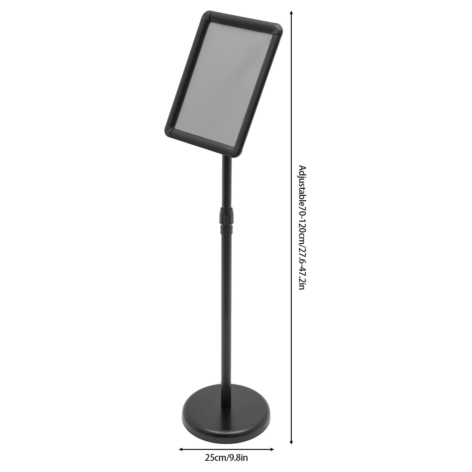 Soporte para carteles con base, 2 unidades de expositores para empresas y oficinas, soporte para carteles de pie, soporte de póster de altura, soporte de información ajustable, se puede