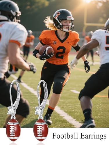 Dreamboat Sports Ball Dangle Drop Earrings for Women 925 Sterling Silver Hypoallergenic Volleyball Basketball Soccer Baseball Football Leverback Jewelry Gifts for Sports Fan Sport Lovers3