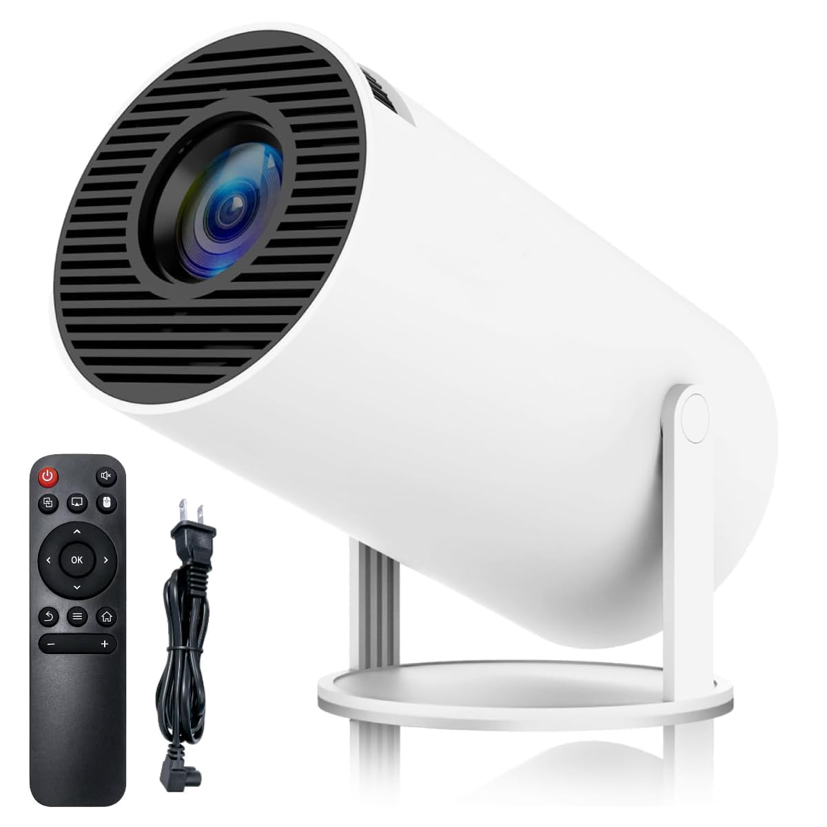 SKYA STAR Mini Projector, 4K 1080P Full HD Projector, Support Video Projector, WiFi 5G BT 5.0, Cinema Projector 180° Can Be Rotated, Android 11, Compatible with TV Stick/Windows/iOS/Android-White-image-46