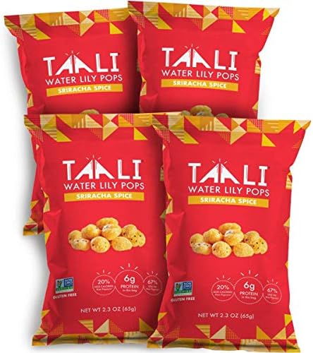 Taali Sriracha Spice Water Lily Pops, Makhana Snack, 4-Pack