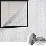 HFYZZ 37 x 49 Attic Fan Cover, Whole House Ceiling Cover with Self-Adhesive Hook and Loop Tape, Aluminum Foil Insulation Shutter Covers for Attic Vent Fan Ceiling RV, Easy to Cut