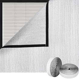 HFYZZ 51" x 51" Attic Fan Cover, Whole House Ceiling Cover with Self-Adhesive Hook and Loop Tape, Aluminum Foil Insulation Shutter Covers for Attic Vent Fan Ceiling RV, Easy to Cut