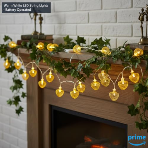 Image of MIRADH 14 Golden Apple Shape Led Lantern 16ft Star Fairy Lights Diwali Christmasdiwali Lighting for Home Decoration Lights for Garden,Home,Party,Bedroom (Warm White- Star Shape)