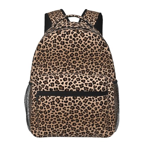 ZSOSIXDEAL Laptoptasche, Rucksack, Büchertasche, Schultasche, für Kinder, Jungen, Mädchen, Teenager, Erwachsene, Reisen, leopard, L