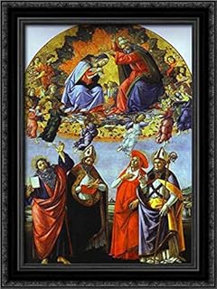 The Coronation of the Virgin (Altarpiece of St. Mark) 18x24 Black Ornate Wood Framed Canvas Art by Sandro Botticelli