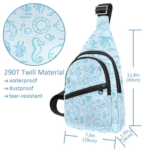 Bolsa de pecho para hombre y mujer compacta estilo Ocean Animals 5