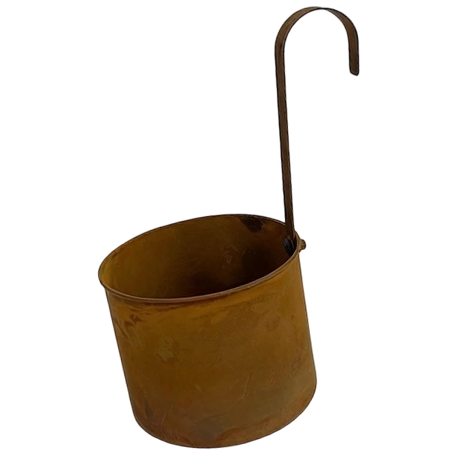 Kangnice Antique Styles Metal Container Planter Hanging Pots Basket for Flowers or Creative Offices Home Decoration Ideas Rusted Hanging Holder
