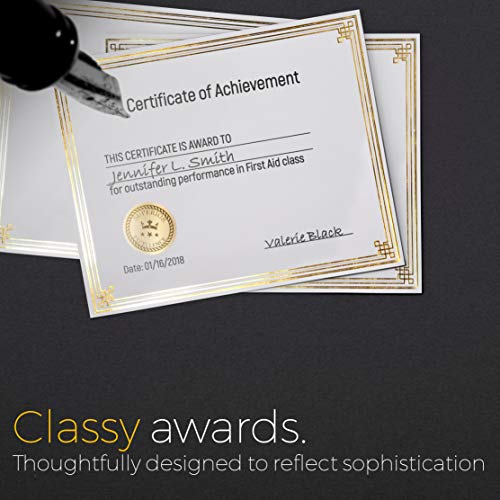 100 Professional Award Certificate Paper 8.5 X 11 With Seals, Gold Foil Border, Blank. Laser, Inkjet Printable #TOP5