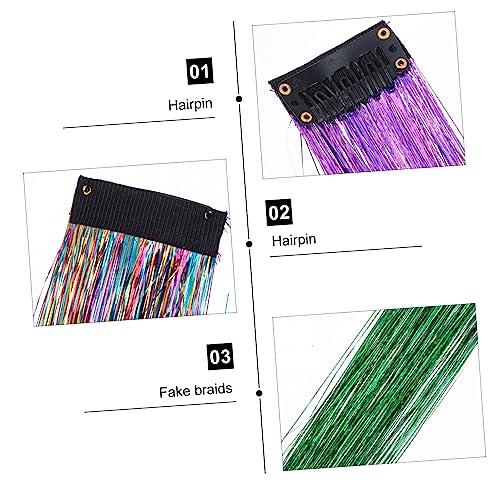 Beavorty 33 Peças Extensões De Cabelo Coloridas Cabelo Brilhante Enfeites De Cabelo Fios Brilhantes