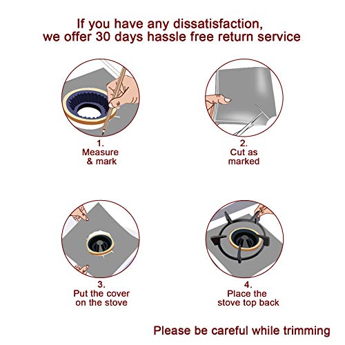 Forsisco Stove Burner Covers For Gas Range Cleaning Reusable Gas Stove Burner Liners For Gas Stove Sliver Stove Top Protector For Gas Burners #TOP4