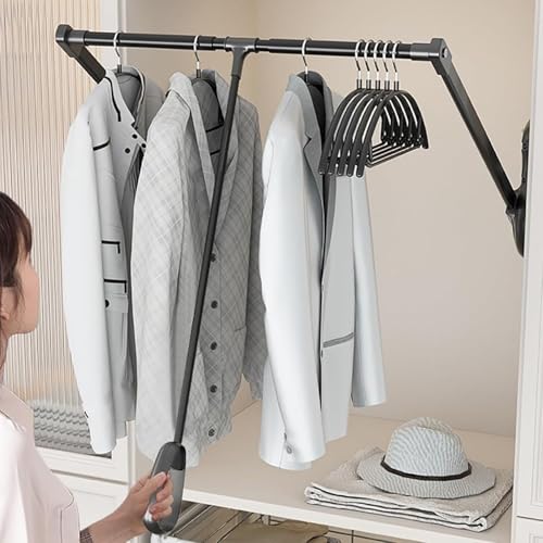 Barra de armario ajustable y resistente, barra extensible para armario, colgador de ropa de aluminio, organizador de armario que ahorra espacio para almacenamiento en el hogar