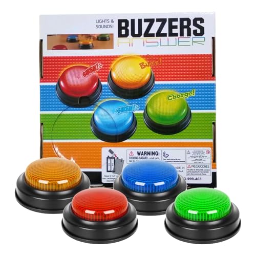 Buzzer pour les jeux à réponse rapide et 4 touches lumineuses sonores