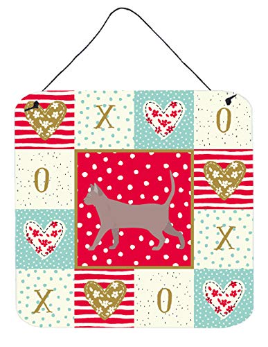 Caroline's Treasures CK5722DS66 Thai Lilac #2 Cat Love Wall or Door Hanging Prints, Red Aluminum Metal Sign Kitchen Wall Bar Bathroom Plaque Home Decor, 6x6, Multicolor