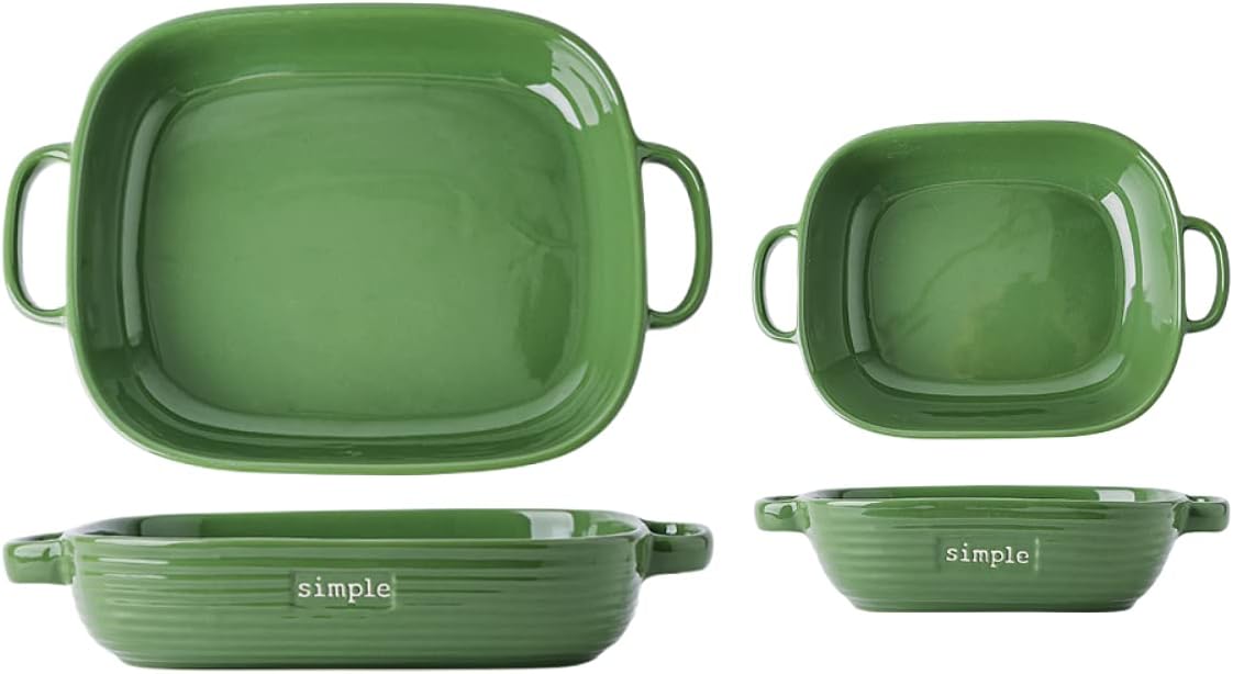 OISIIKITS Ceramic Bakeware Set of 2,Casserole Baking Dish Ceramic, Rectangular