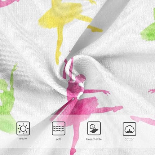 Watercolor Ballerinas Dance White Toddler Girl Undies, Girls' Cotton Brief Underwear, 2T–8 Years3