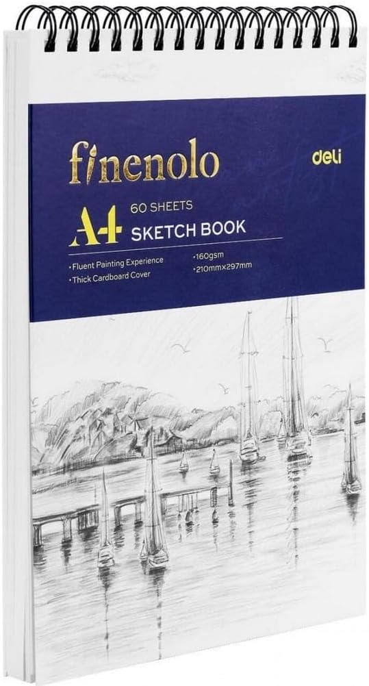 Deli Spiral Landscape Sketch Book, 60 Sheets, 16gsm, Art Supplies Accessories (EC276)
