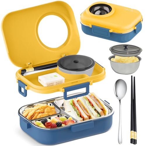 La mejor selección de Fiambreras los preferidos por los clientes. 48 Fiambreras con 3 Compartimentos y Cubiertos,1000ml,con Cuchara y Tenedor,Tazón de Sopa,Portátil Sellada Crisper Caja de Almuerzo,sin BPA, Adecuado para el Público,Se Puede...