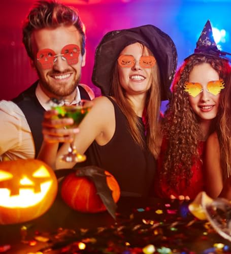 NULOOQ Rimless Halloween Skull Sunglasses, Festival Skull Glasses for Women Men3