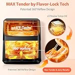 Beelicious Large AirFryer Machine, 12-in-1 Digital Airfryer with Window, Dishwasher Safe, 5.8Qt, 40+ Recipes, Flavor-Lock Tech, Shake Reminder, Compact, Quiet, Nonstick Air Fryers. Black 26.9.14 - Image 3