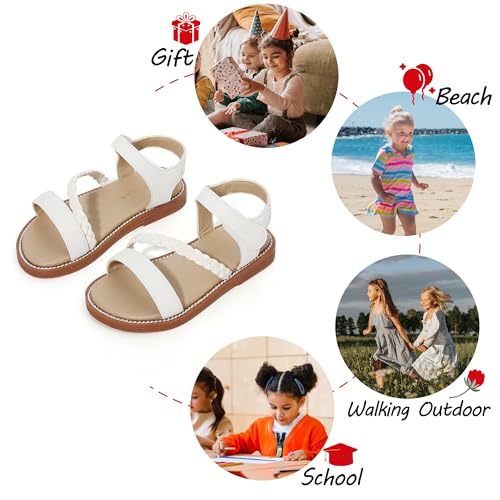 Image of PHIRAMIN Toddler Flower Girl Sandals - Girl Dress Shoes Toddler Little Kid Wedding Party