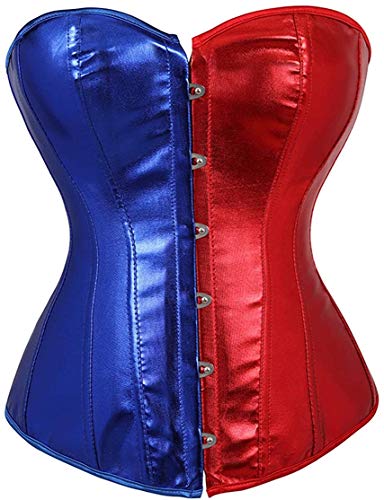 Jutrisujo korsett damen corsage korsage vollbrust bustier sexy gothic burlesque top Rot blau M Cover