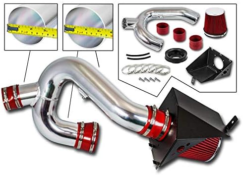 R&L Racing BCP RED 12-14 Compatible with Ford F150 3.5 V6 EcoBoost Heat Shield Air Intake Kit +Filter